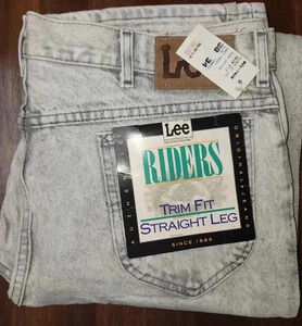 VINTAGE NWT 90s Lee Riders trim straight Grey Frost Union made USA 38x34